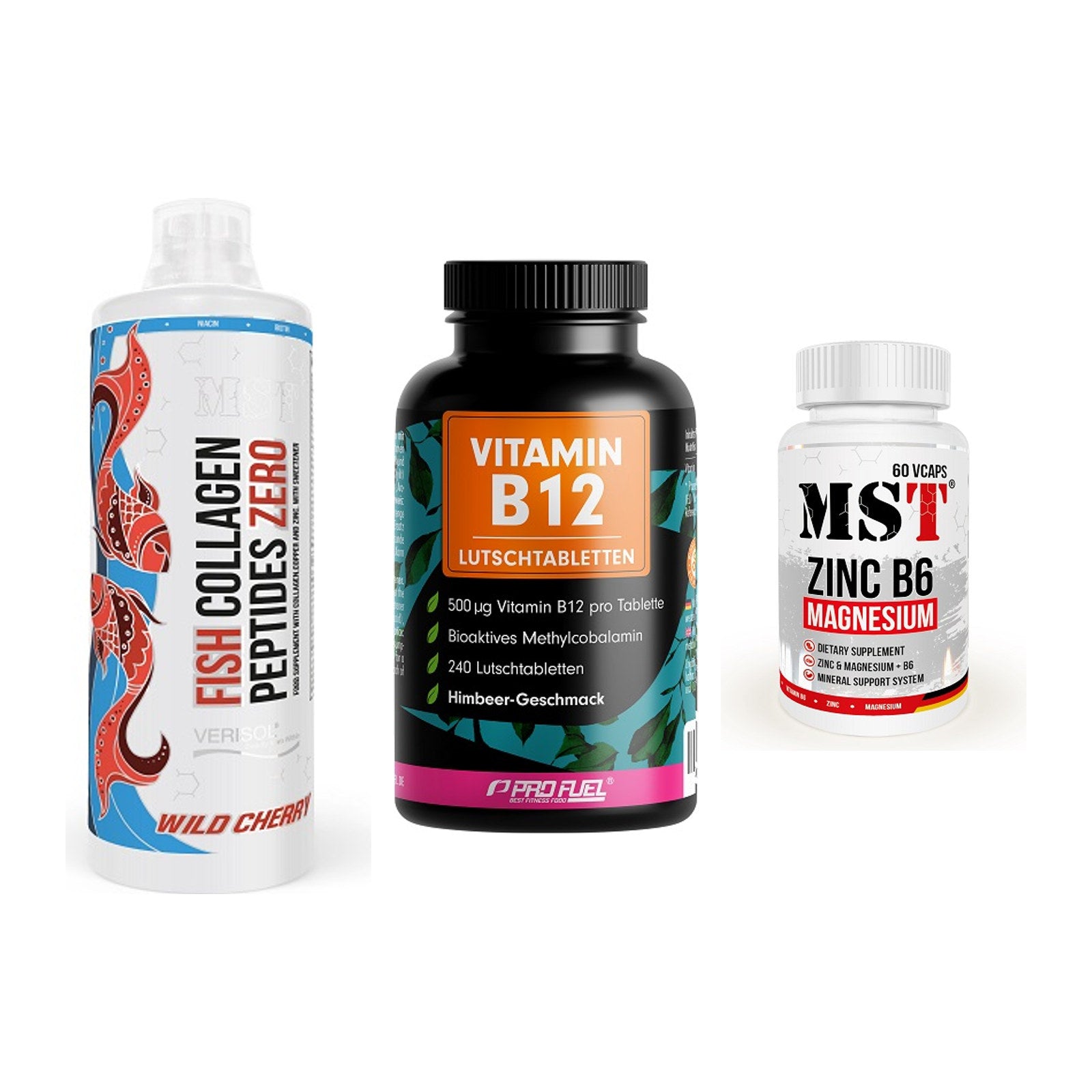 Haut, Haare & Nägel: MST Fish + ProFuel Vitami + MST Zinc – alle enthaltenen Artikel