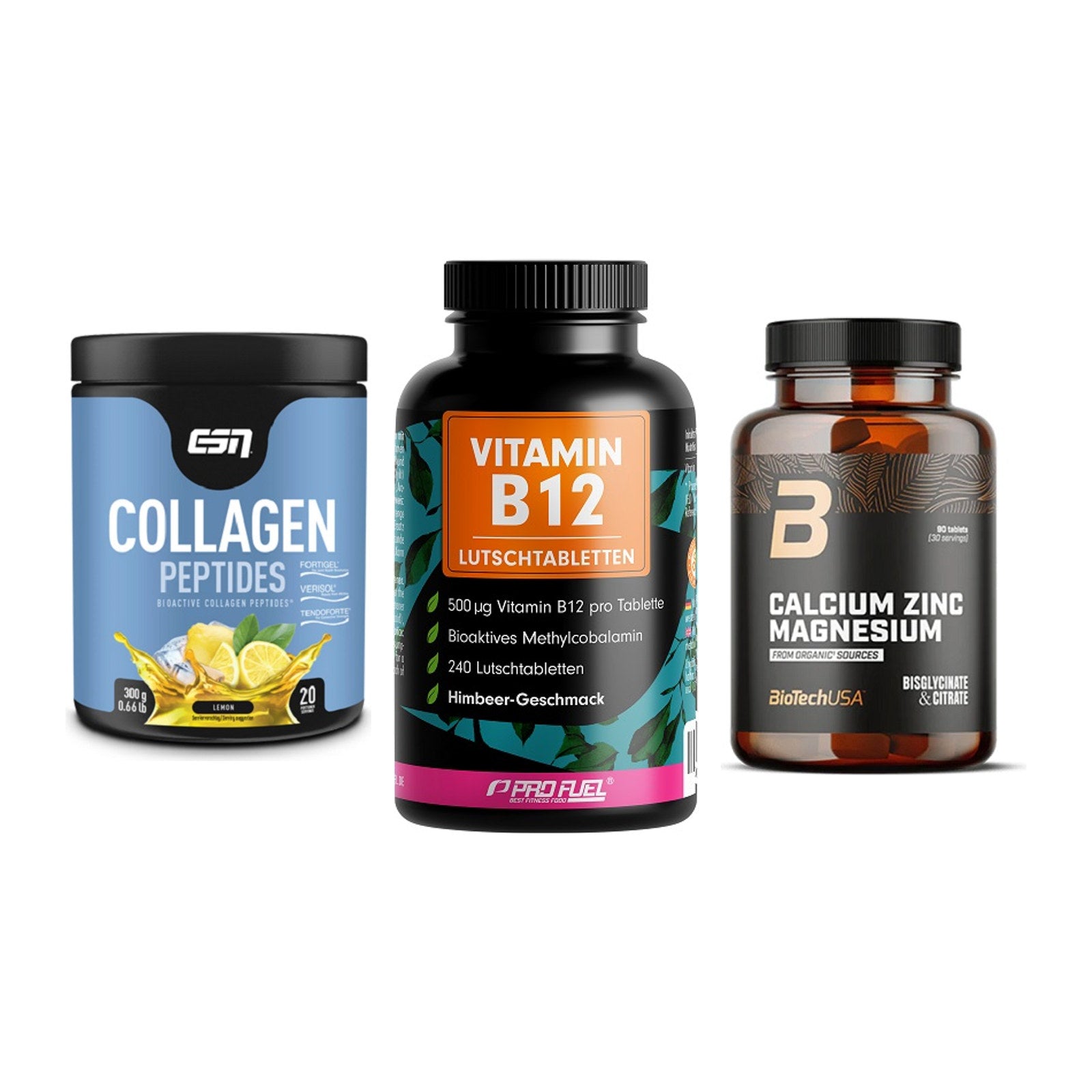 Haut, Haare & Nägel: ESN Collagen + ProFuel Vitami + BioTech Calciu – alle enthaltenen Artikel