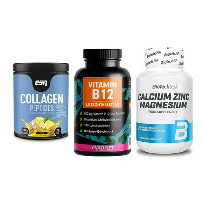 Haut, Haare & Nägel: ESN Collagen + ProFuel Vitami + BioTech Calciu – alle enthaltenen Artikel