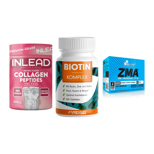 Haut, Haare & Nägel: INLEAD Collage + ProFuel BIOTIN + Olimp ZMA – alle enthaltenen Artikel