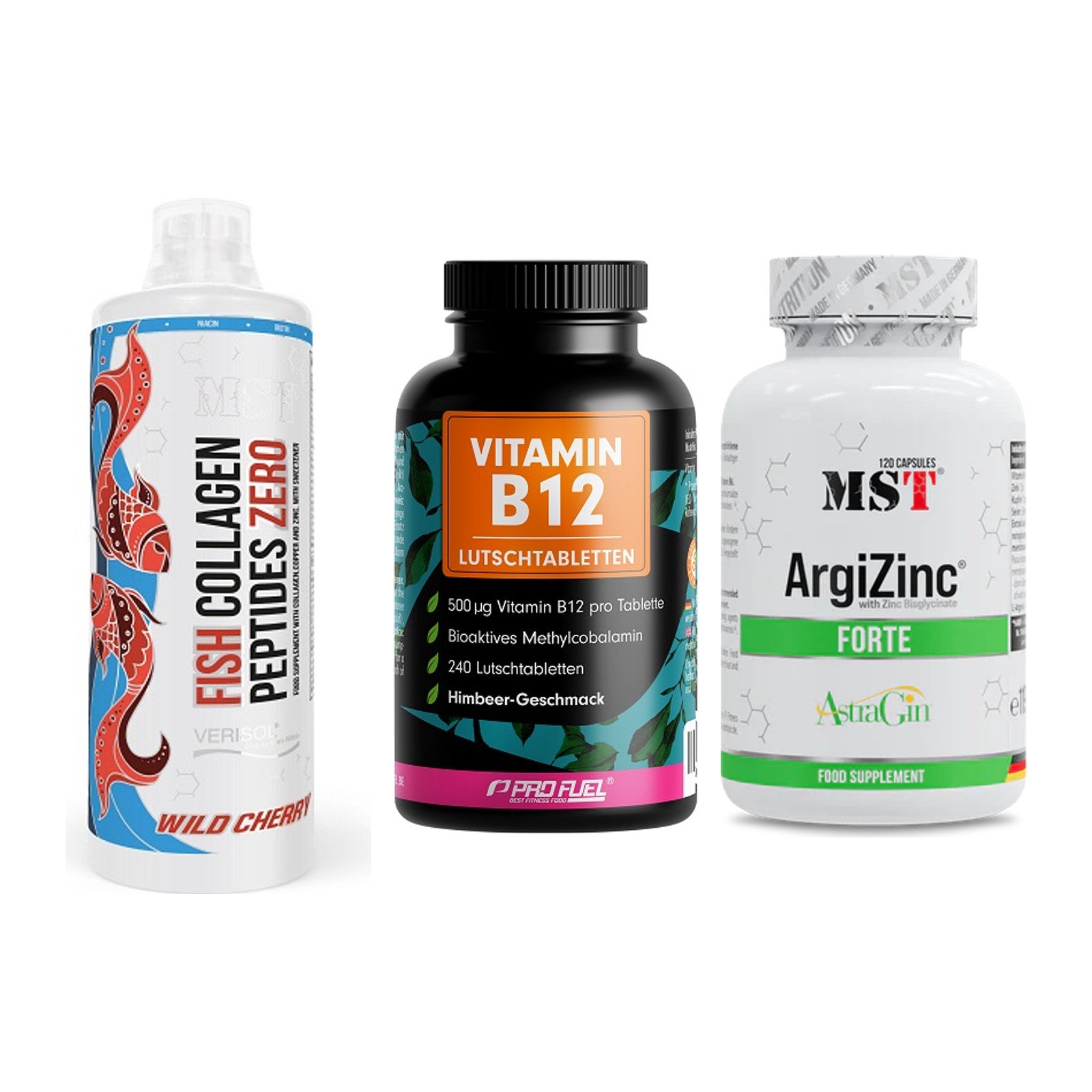 Haut, Haare & Nägel: MST Fish + ProFuel Vitami + MST ArgiZinc – alle enthaltenen Artikel