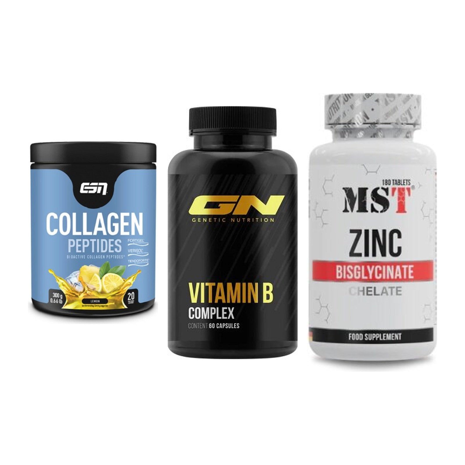 Haut, Haare & Nägel: ESN Collagen + GN Vitamin + MST Zinc – alle enthaltenen Artikel