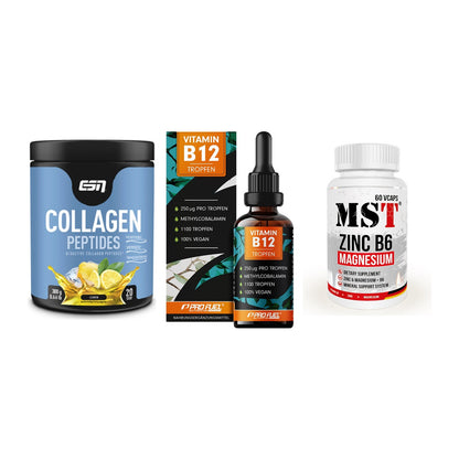 Haut, Haare & Nägel: ESN Collagen + ProFuel Vitami + MST Zinc – alle enthaltenen Artikel
