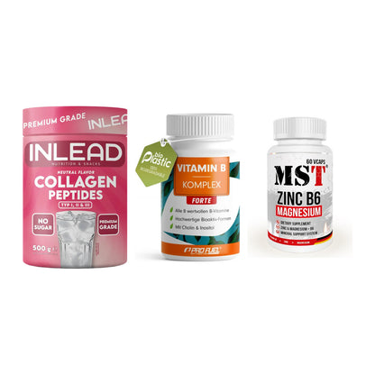 Haut, Haare & Nägel: INLEAD Collage + ProFuel Vitami + MST Zinc – alle enthaltenen Artikel