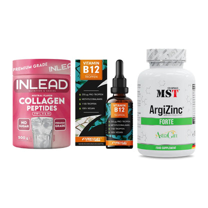 Haut, Haare & Nägel: INLEAD Collage + ProFuel Vitami + MST ArgiZinc – alle enthaltenen Artikel