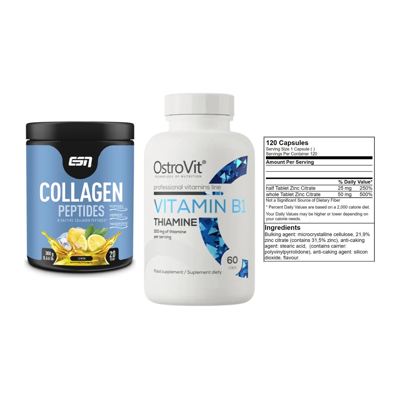 Haut, Haare & Nägel: ESN Collagen + Ostrovit + GN Zinc Citrat – alle enthaltenen Artikel