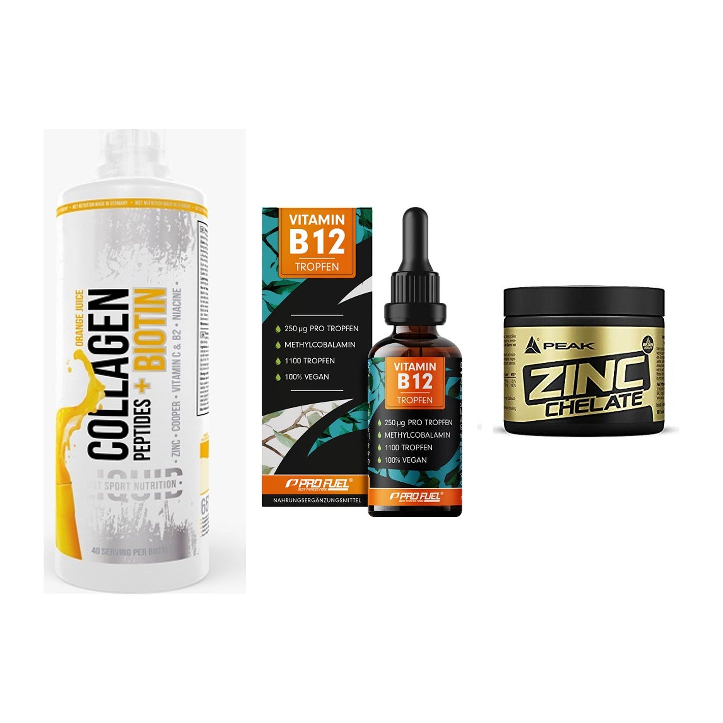 Haut, Haare & Nägel: MST Collagen + ProFuel Vitami + Peak Zink – alle enthaltenen Artikel