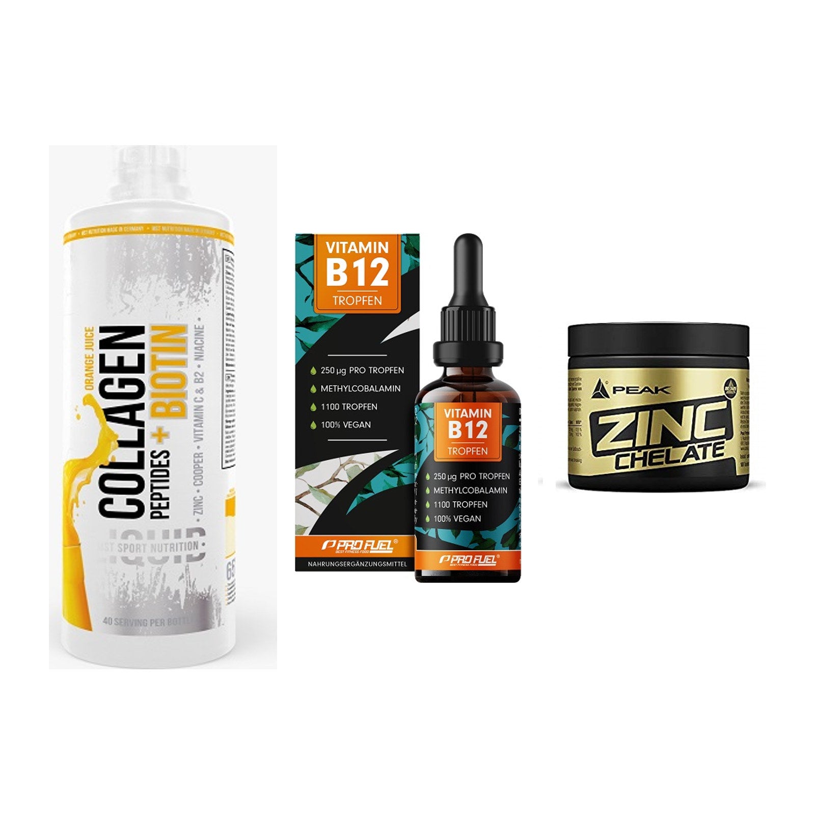 Haut, Haare & Nägel: MST Collagen + ProFuel Vitami + Peak Zink – alle enthaltenen Artikel