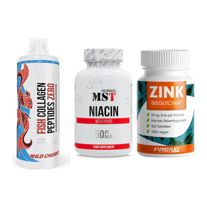 Haut, Haare & Nägel: MST Fish + MST Niacin + ProFuel Zink – alle enthaltenen Artikel