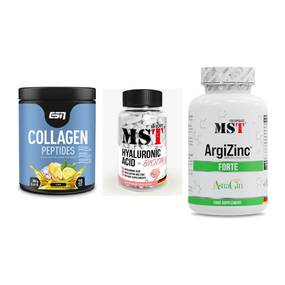 Haut, Haare & Nägel: ESN Collagen + MST Hyaluronic + MST ArgiZinc – alle enthaltenen Artikel