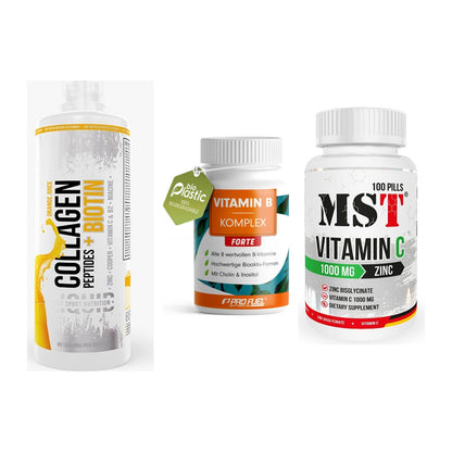Haut, Haare & Nägel: MST Collagen + ProFuel Vitami + MST Vitamin C – alle enthaltenen Artikel
