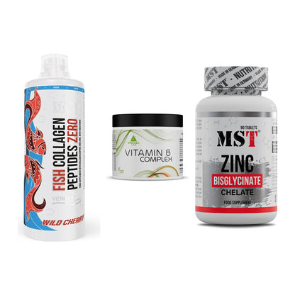 Haut, Haare & Nägel: MST Fish + Peak Vitamin B + MST Zinc – alle enthaltenen Artikel