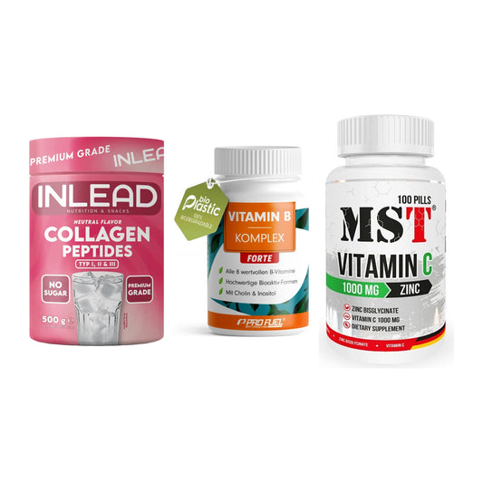 Haut, Haare & Nägel: INLEAD Collage + ProFuel Vitami + MST Vitamin C – alle enthaltenen Artikel