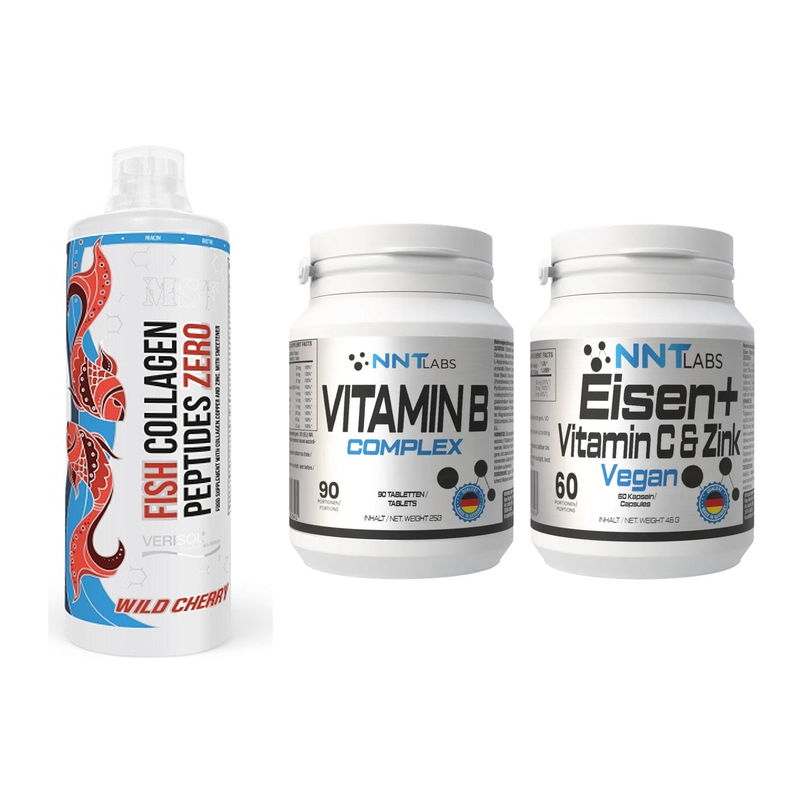 Haut, Haare & Nägel: MST Fish + NNT Vitamin B + NNT Eisen – alle enthaltenen Artikel