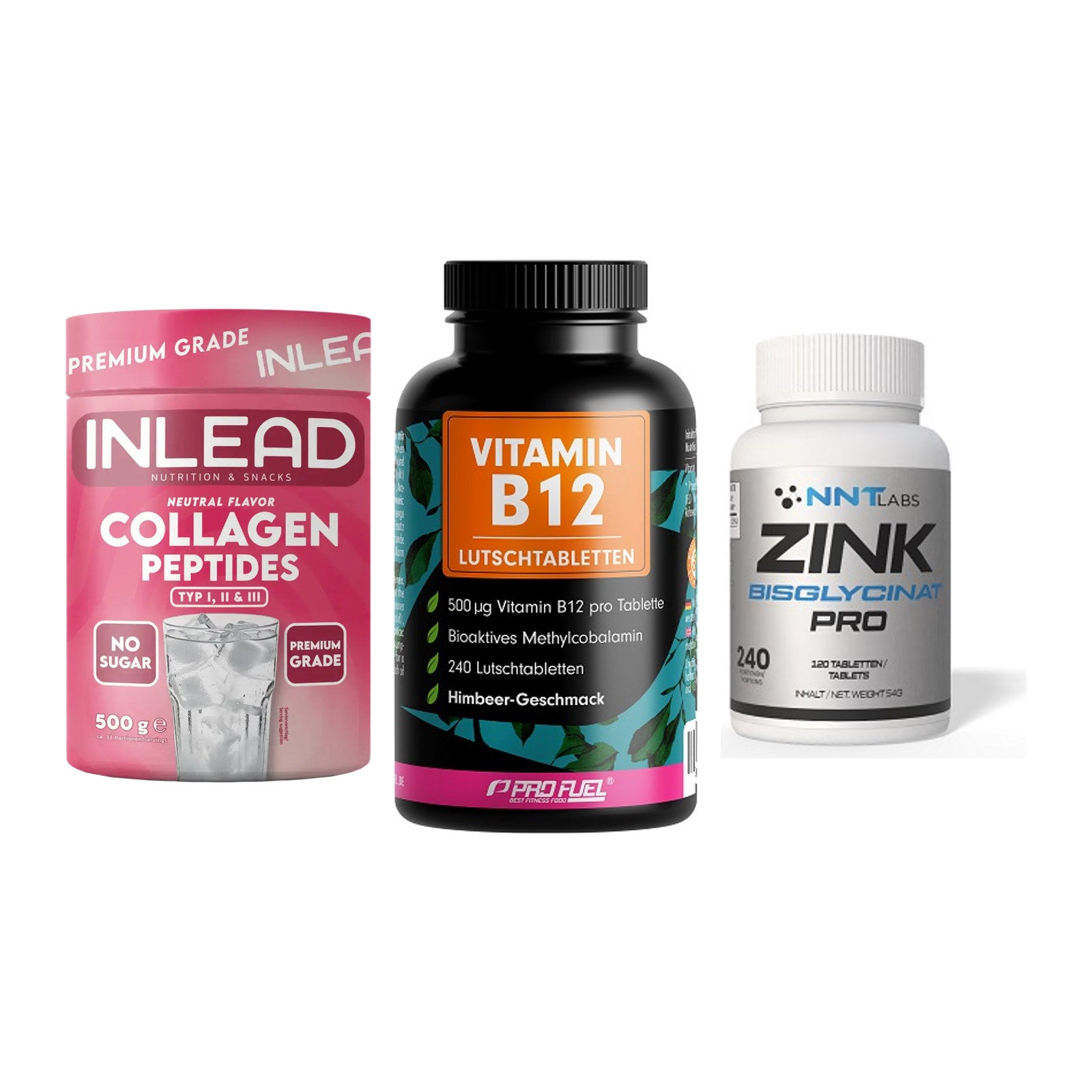Haut, Haare & Nägel: INLEAD Collage + ProFuel Vitami + NNT Zink 50mg – alle enthaltenen Artikel