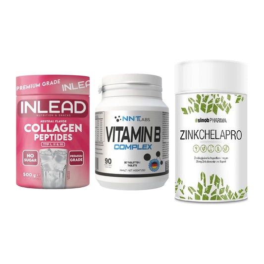 Haut, Haare & Nägel: INLEAD Collage + NNT Vitamin B + Sinob Zink – alle enthaltenen Artikel