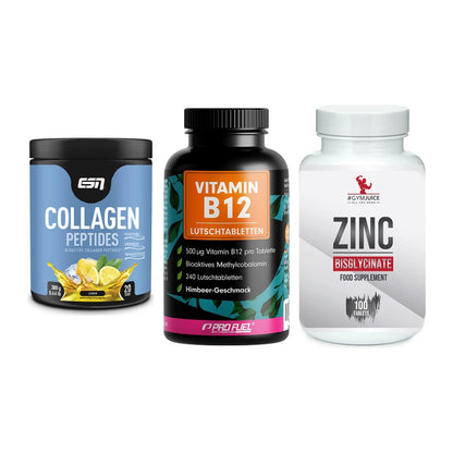 Haut, Haare & Nägel: ESN Collagen + ProFuel Vitami + #GYMJUICE ZINC – alle enthaltenen Artikel
