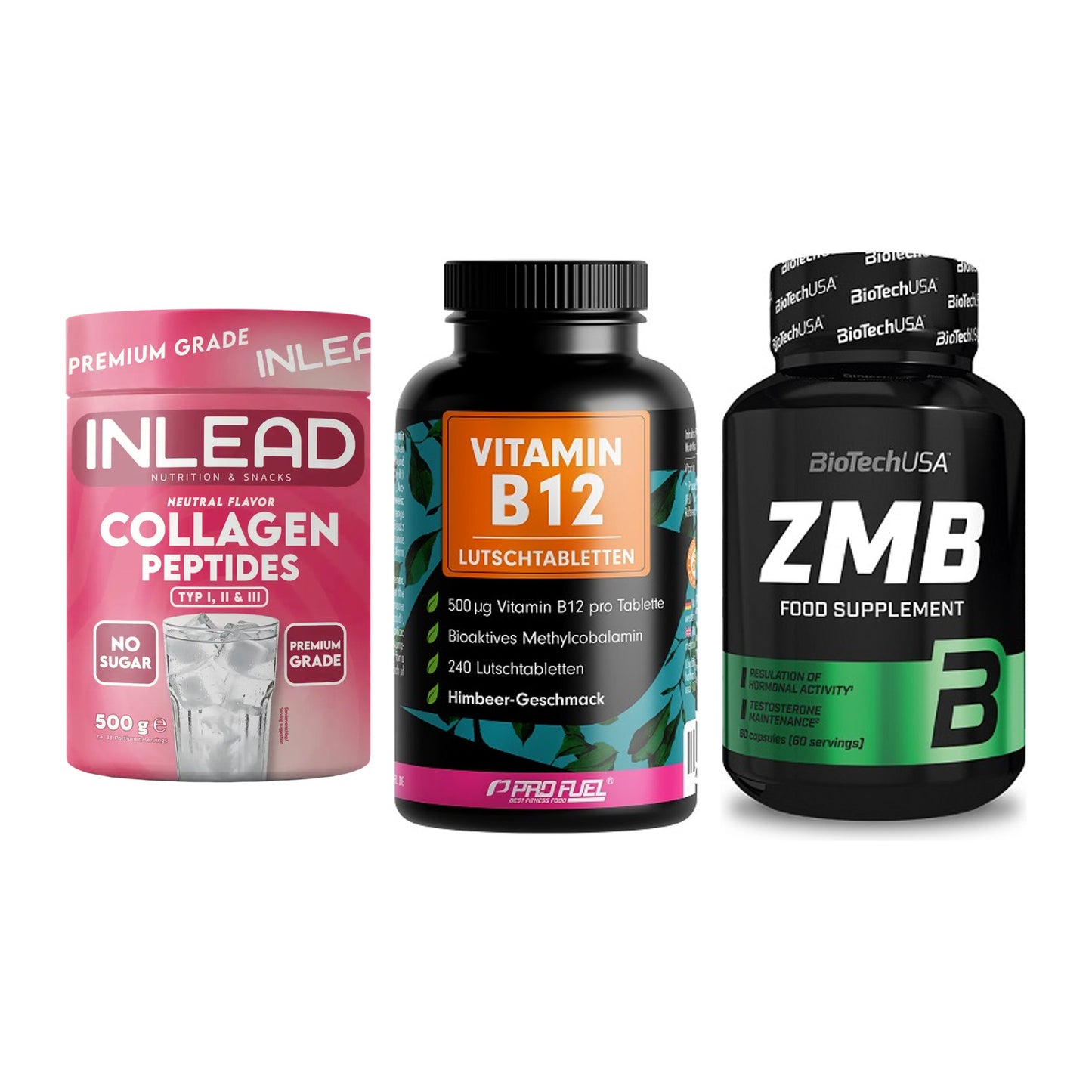 Haut, Haare & Nägel: INLEAD Collage + ProFuel Vitami + BioTech ZMB – alle enthaltenen Artikel