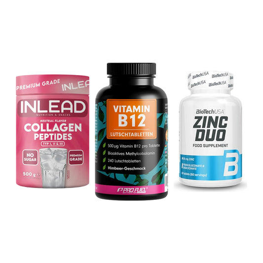 Haut, Haare & Nägel: INLEAD Collage + ProFuel Vitami + BioTech Zinc – alle enthaltenen Artikel