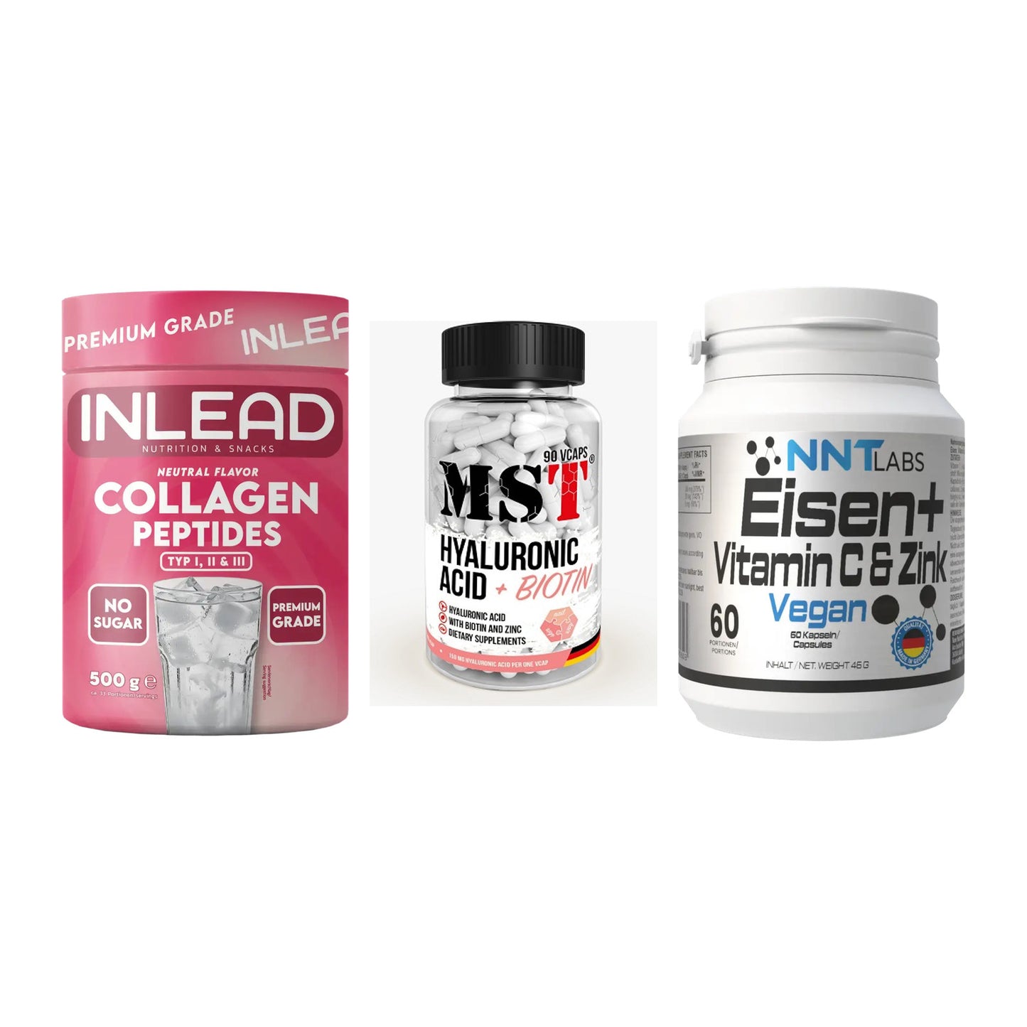 Haut, Haare & Nägel: INLEAD Collage + MST Hyaluronic + NNT Eisen – alle enthaltenen Artikel