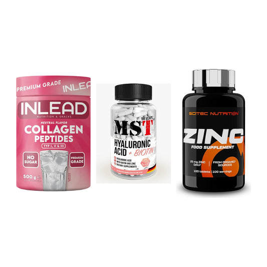 Haut, Haare & Nägel: INLEAD Collage + MST Hyaluronic + Scitec Zinc – alle enthaltenen Artikel