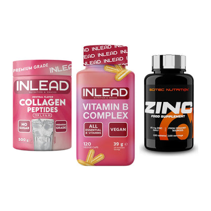 Haut, Haare & Nägel: INLEAD Collage + INLEAD Vitamin + Scitec Zinc – alle enthaltenen Artikel