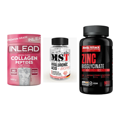Haut, Haare & Nägel: INLEAD Collage + MST Hyaluronic + Body Attack – alle enthaltenen Artikel