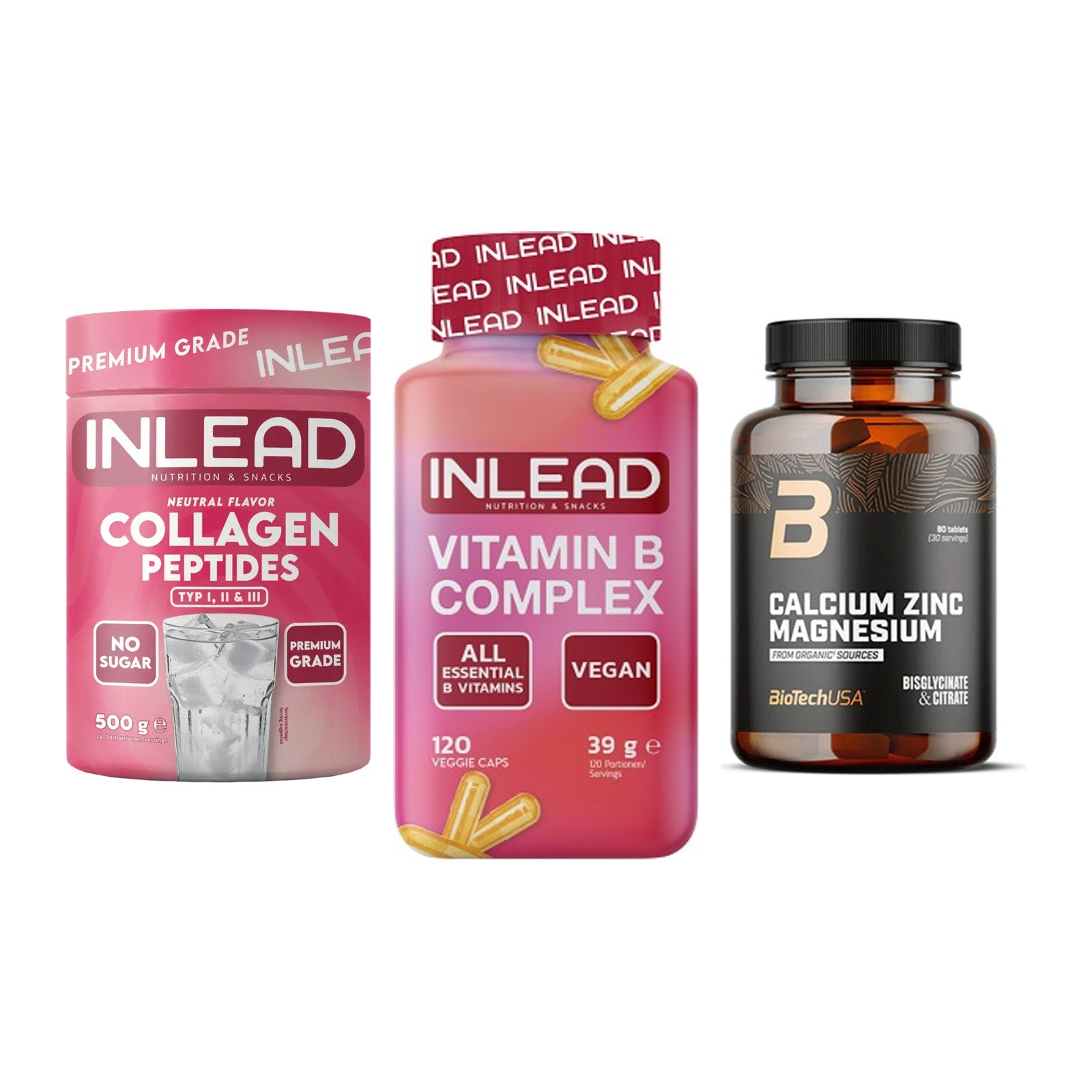 Haut, Haare & Nägel: INLEAD Collage + INLEAD Vitamin + BioTech Calciu – alle enthaltenen Artikel