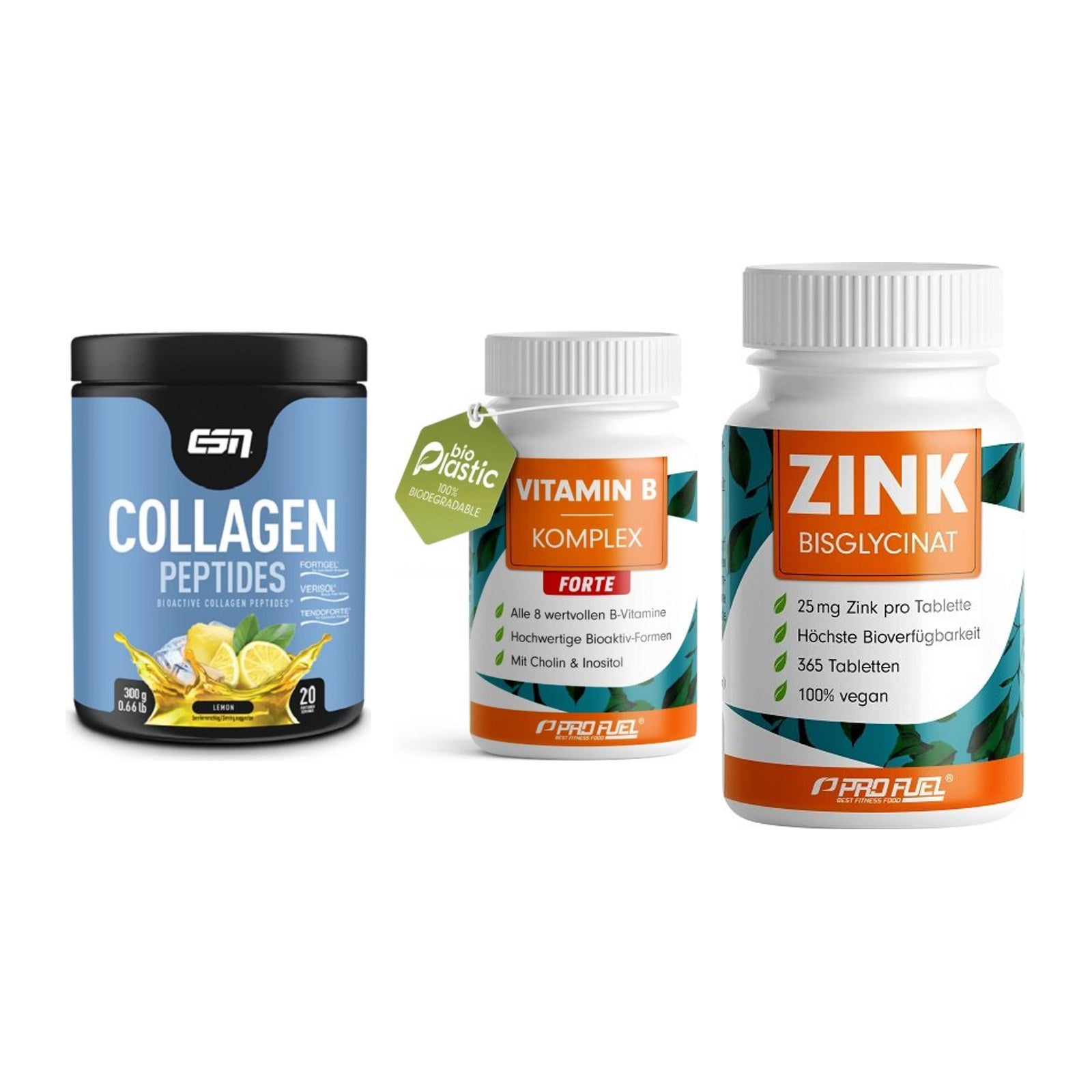 Haut, Haare & Nägel: ESN Collagen + ProFuel Vitami + ProFuel Zink – alle enthaltenen Artikel