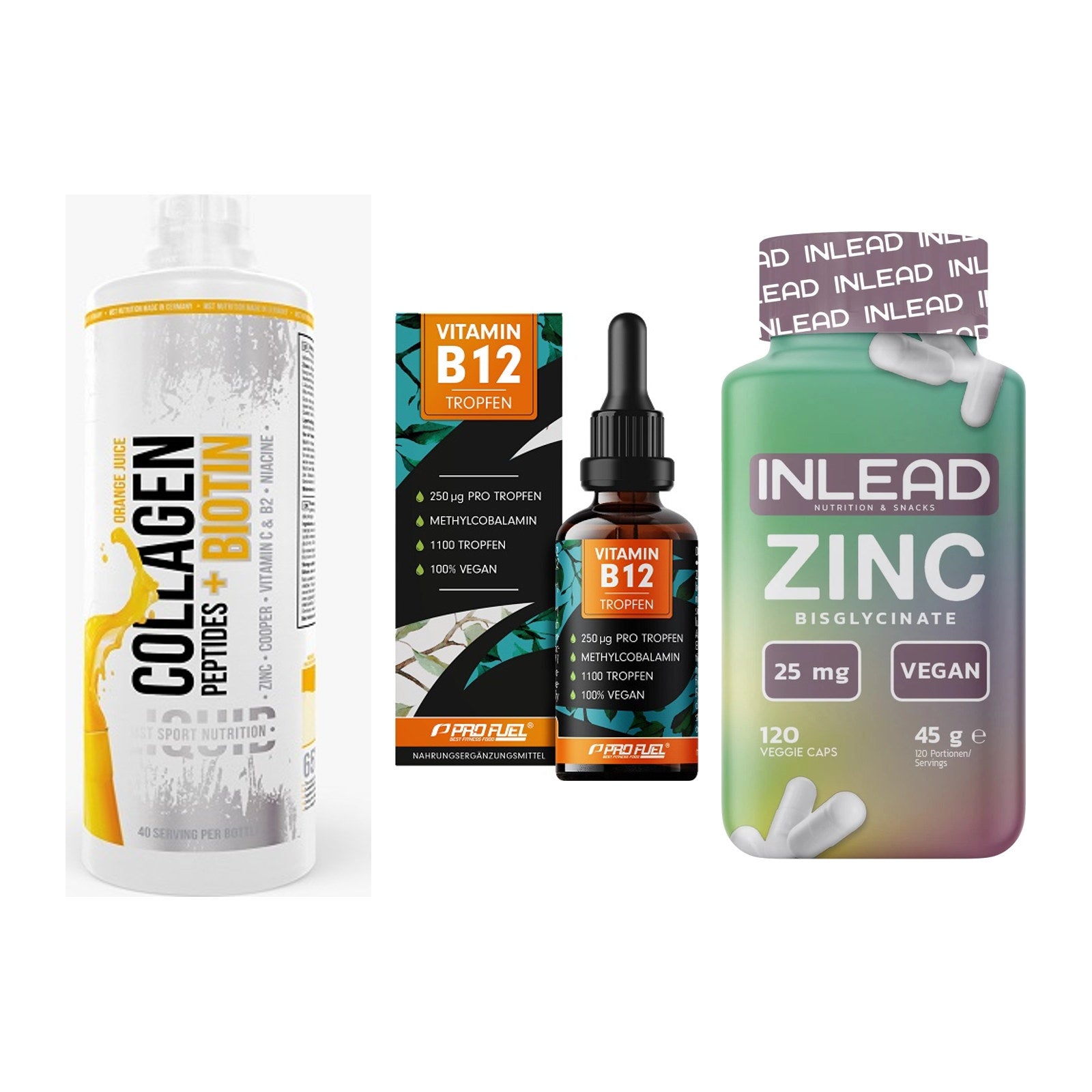 Haut, Haare & Nägel: MST Collagen + ProFuel Vitami + INLEAD Zink – alle enthaltenen Artikel