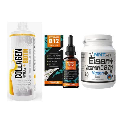 Haut, Haare & Nägel: MST Collagen + ProFuel Vitami + NNT Eisen – alle enthaltenen Artikel