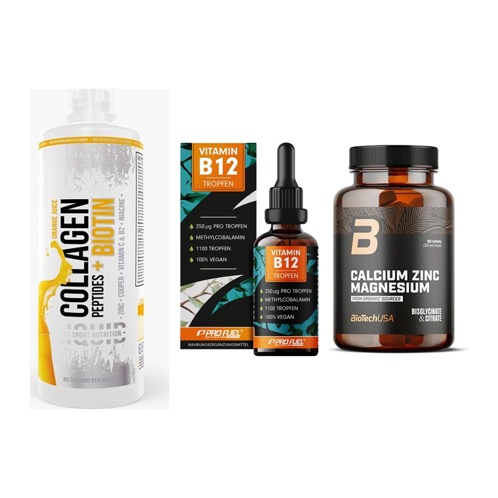 Haut, Haare & Nägel: MST Collagen + ProFuel Vitami + BioTech Calciu – alle enthaltenen Artikel