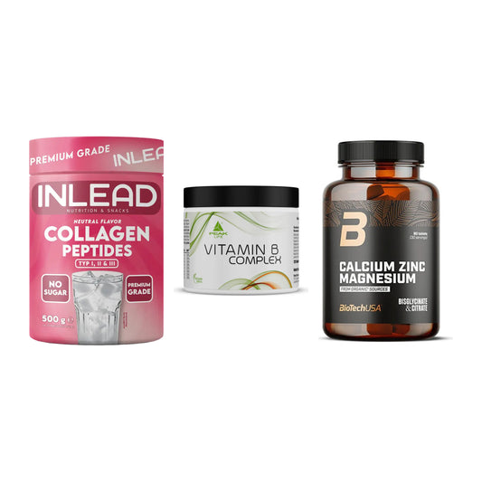 Haut, Haare & Nägel: INLEAD Collage + Peak Vitamin B + BioTech Calciu – alle enthaltenen Artikel