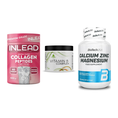 Haut, Haare & Nägel: INLEAD Collage + Peak Vitamin B + BioTech Calciu – alle enthaltenen Artikel