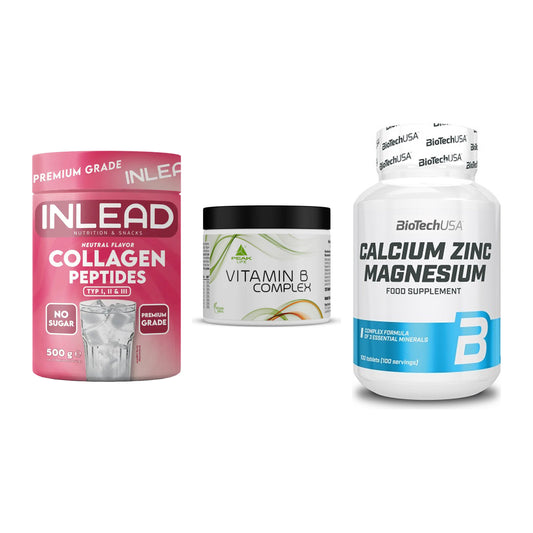 Haut, Haare & Nägel: INLEAD Collage + Peak Vitamin B + BioTech Calciu – alle enthaltenen Artikel
