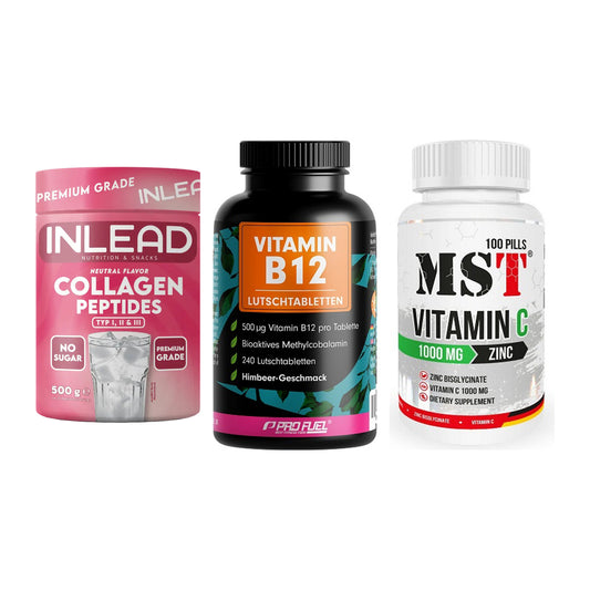Haut, Haare & Nägel: INLEAD Collage + ProFuel Vitami + MST Vitamin C – alle enthaltenen Artikel