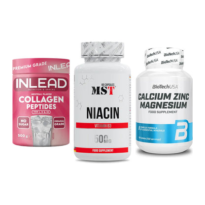 Haut, Haare & Nägel: INLEAD Collage + MST Niacin + BioTech Calciu – alle enthaltenen Artikel
