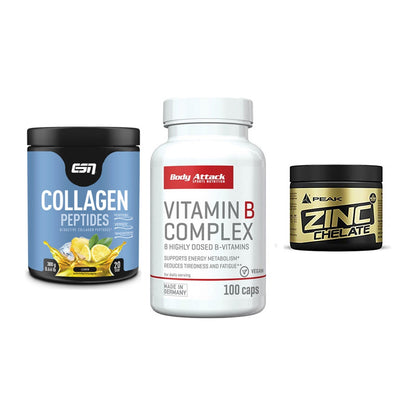 Haut, Haare & Nägel: ESN Collagen + Body Attack + Peak Zink – alle enthaltenen Artikel