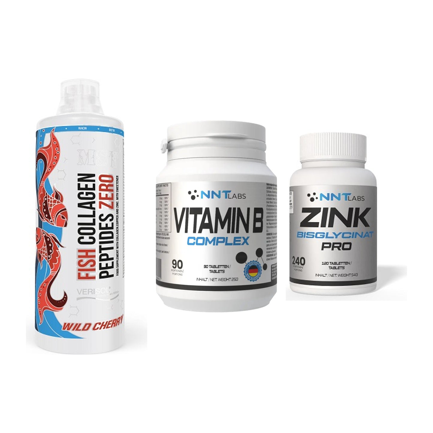 Haut, Haare & Nägel: MST Fish + NNT Vitamin B + NNT Zink 50mg – alle enthaltenen Artikel