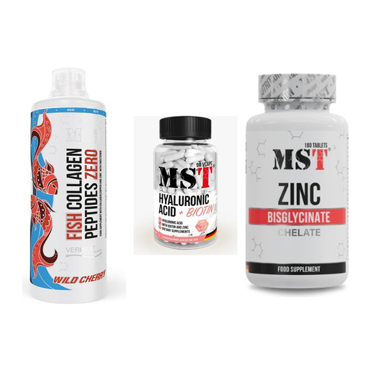 Haut, Haare & Nägel: MST Fish + MST Hyaluronic + MST Zinc – alle enthaltenen Artikel