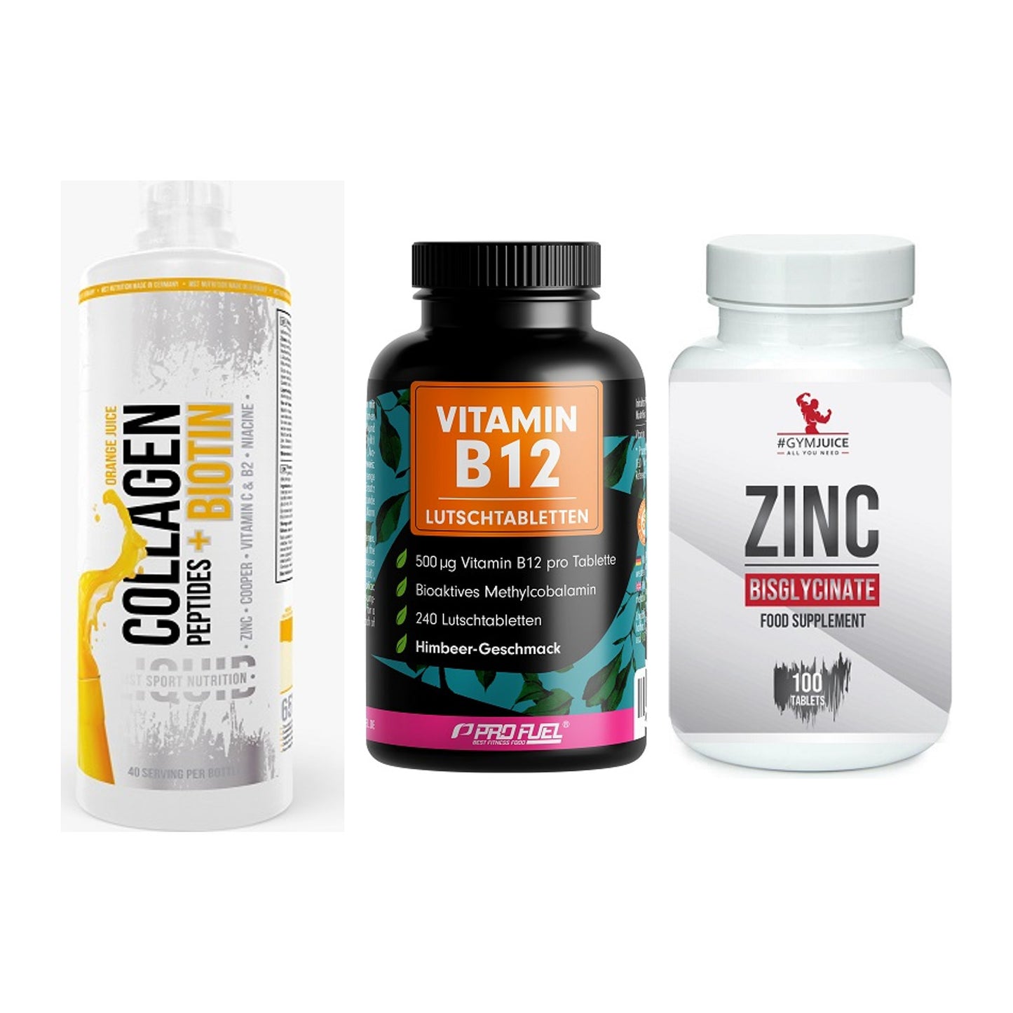 Haut, Haare & Nägel: MST Collagen + ProFuel Vitami + #GYMJUICE ZINC – alle enthaltenen Artikel
