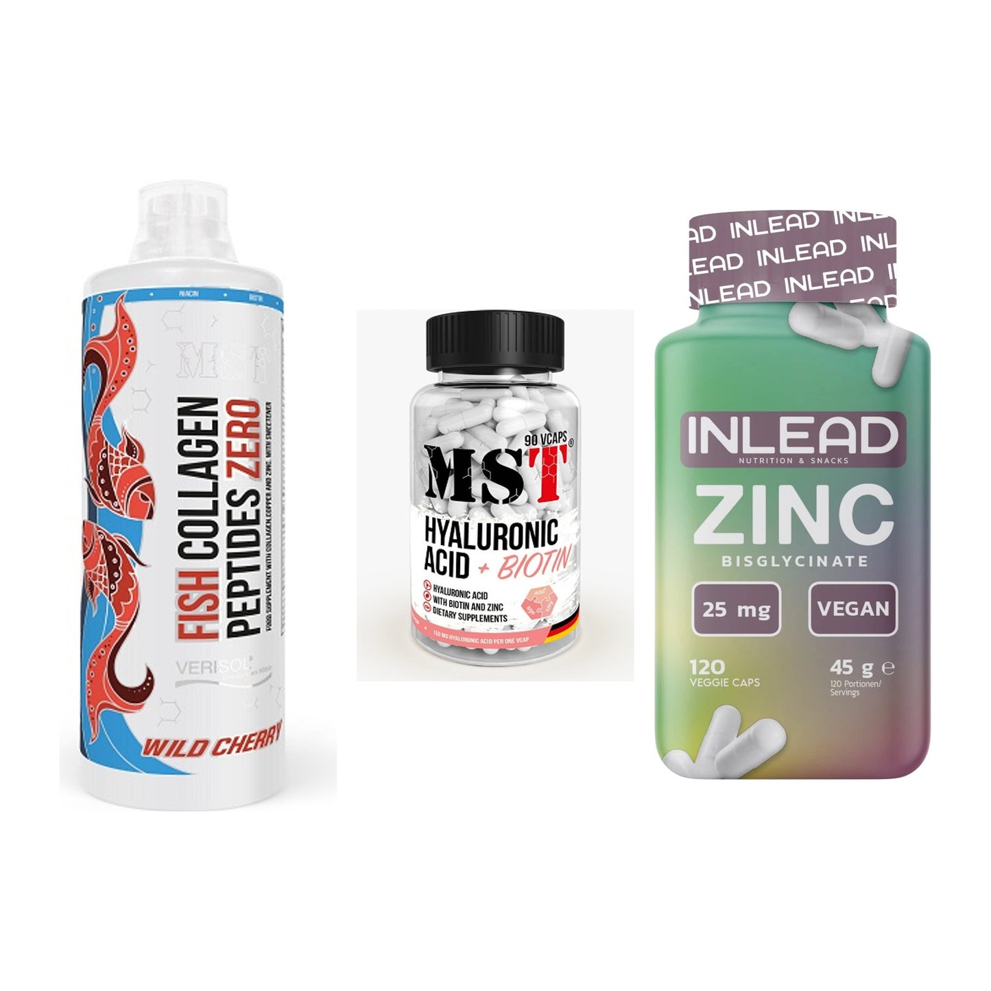 Haut, Haare & Nägel: MST Fish + MST Hyaluronic + INLEAD Zink – alle enthaltenen Artikel