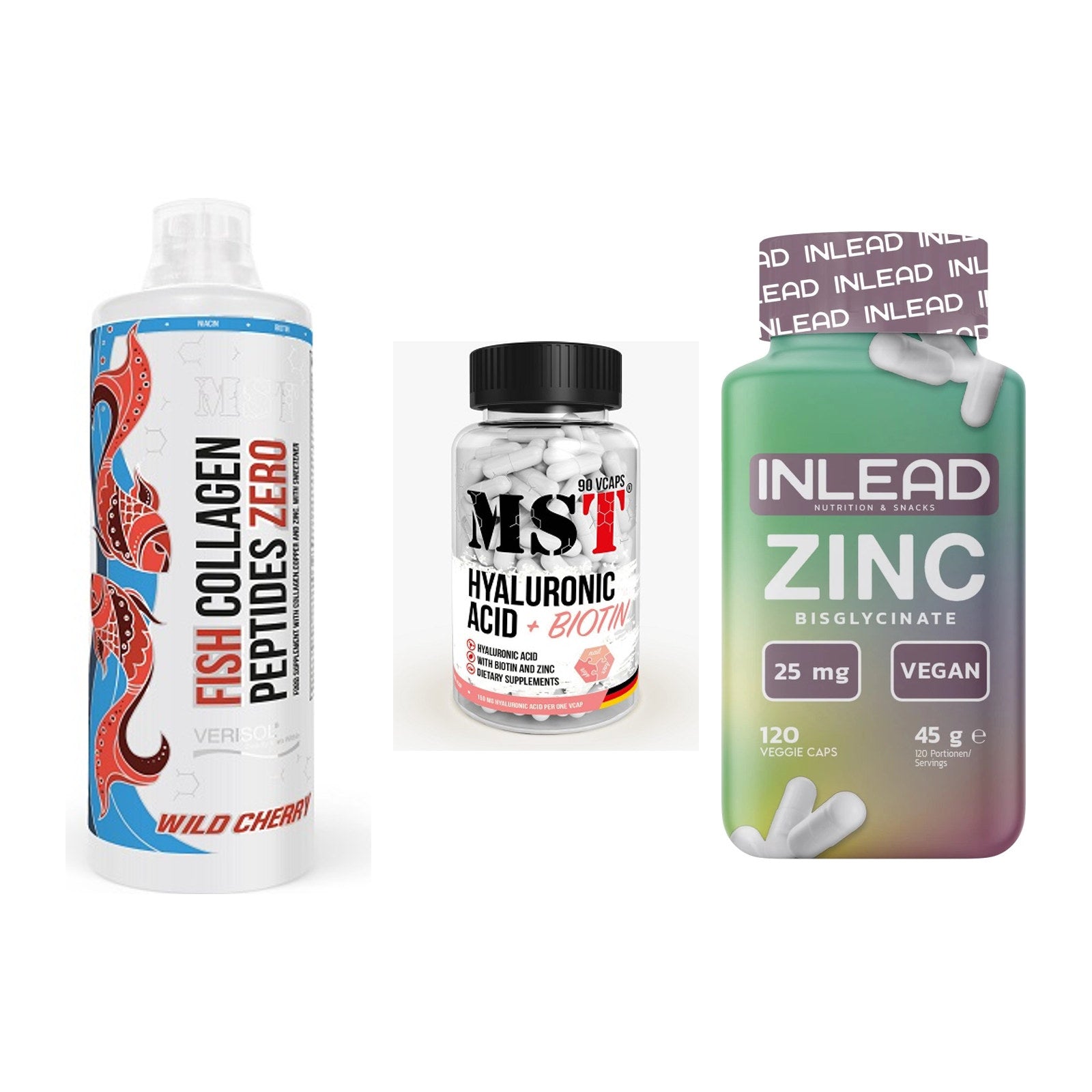 Haut, Haare & Nägel: MST Fish + MST Hyaluronic + INLEAD Zink – alle enthaltenen Artikel