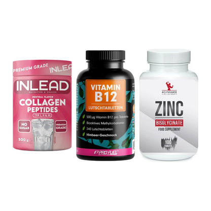 Haut, Haare & Nägel: INLEAD Collage + ProFuel Vitami + #GYMJUICE ZINC – alle enthaltenen Artikel