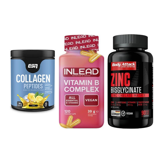 Haut, Haare & Nägel: ESN Collagen + INLEAD Vitamin + Body Attack – alle enthaltenen Artikel