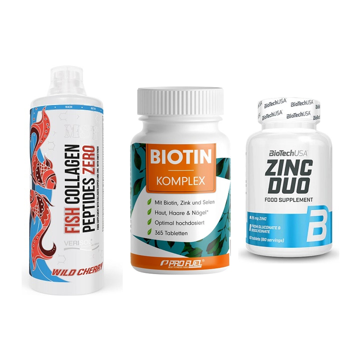 Haut, Haare & Nägel: MST Fish + ProFuel BIOTIN + BioTech Zinc – alle enthaltenen Artikel