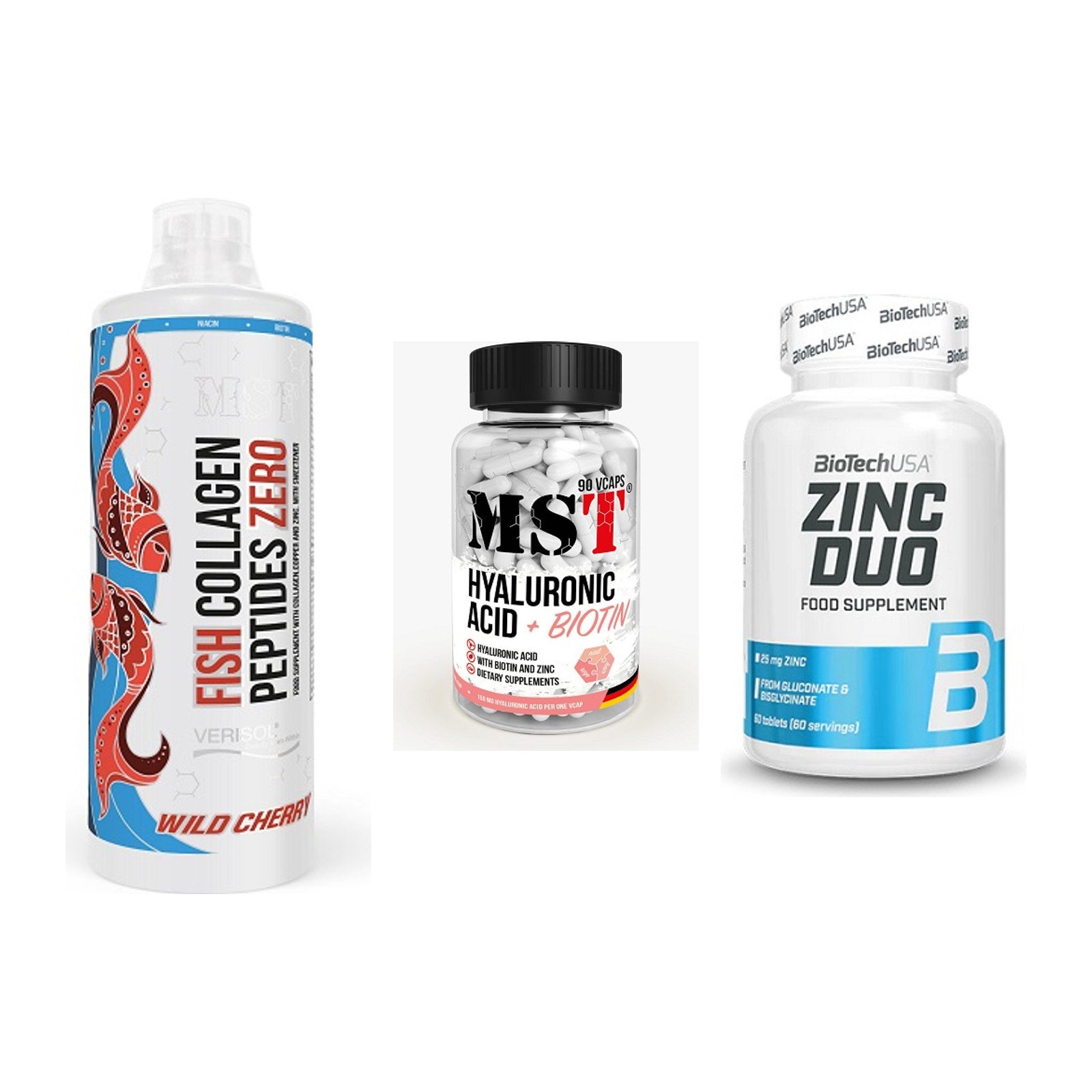 Haut, Haare & Nägel: MST Fish + MST Hyaluronic + BioTech Zinc – alle enthaltenen Artikel