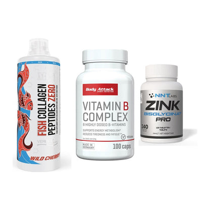 Haut, Haare & Nägel: MST Fish + Body Attack + NNT Zink 50mg – alle enthaltenen Artikel
