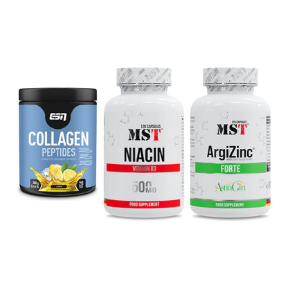 Haut, Haare & Nägel: ESN Collagen + MST Niacin + MST ArgiZinc – alle enthaltenen Artikel