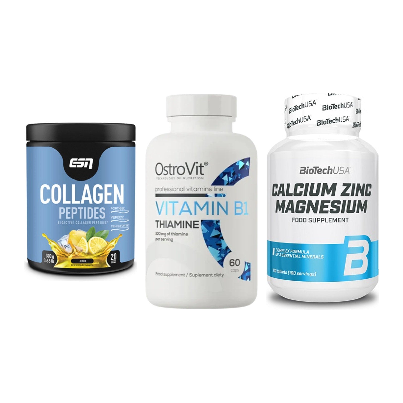 Haut, Haare & Nägel: ESN Collagen + Ostrovit + BioTech Calciu – alle enthaltenen Artikel
